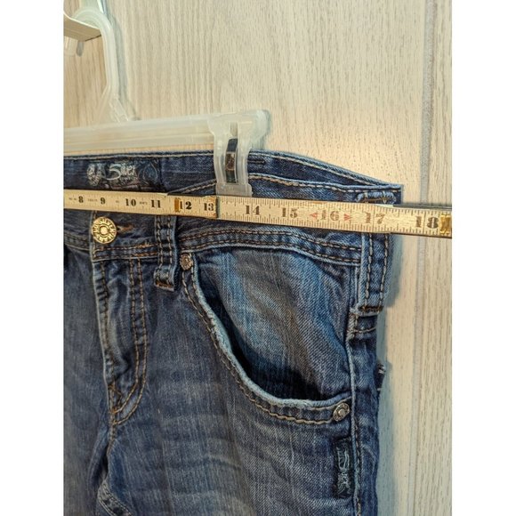 MENS SILVER ZAC FLAP Pockets Mens 33 x 30 Blue Jeans Denim Thick Stitch **34x30 - Picture 9 of 11